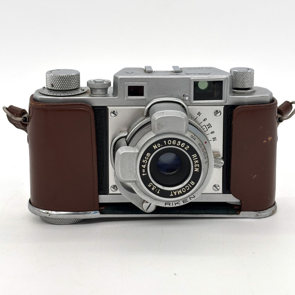Vintage Ricoh 35 Rangefinder Camera Riken Ricomat 45mm f3.5 Lens Leather Case